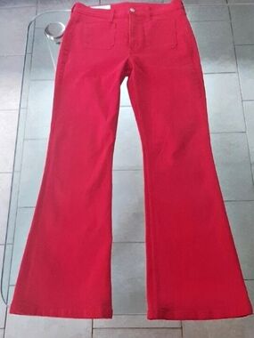 TRUE WARM RED❤GAP LNWOT "70's FLARE HIGH-RISE" Jeans.  Sz 28 6RS